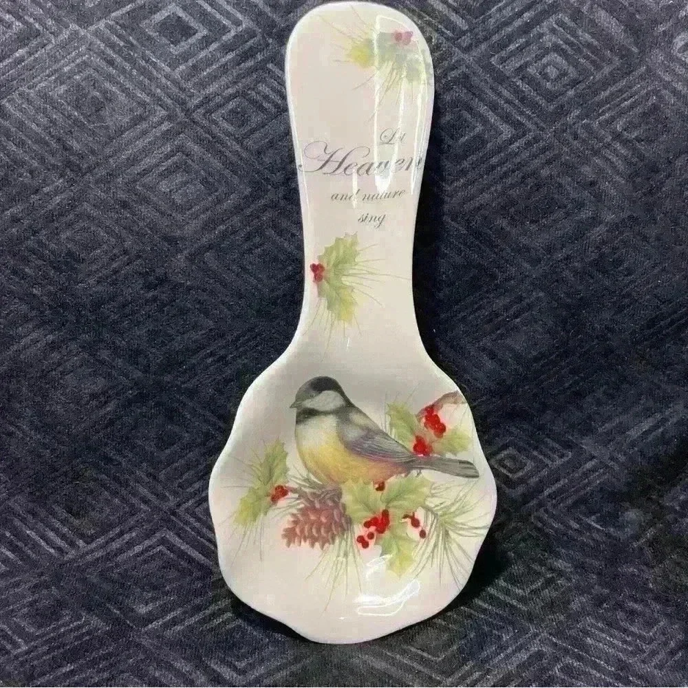 Cracker Barrel Christmas Spoon Rest Season Of Peace Red Cardinal Bird